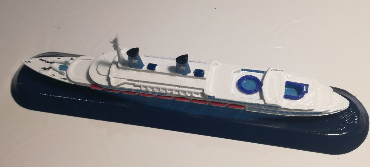 Modello Nave Achille Lauro ex. Willem Ruys scale 1:1250 Flotta Lauro 1946 - 1994