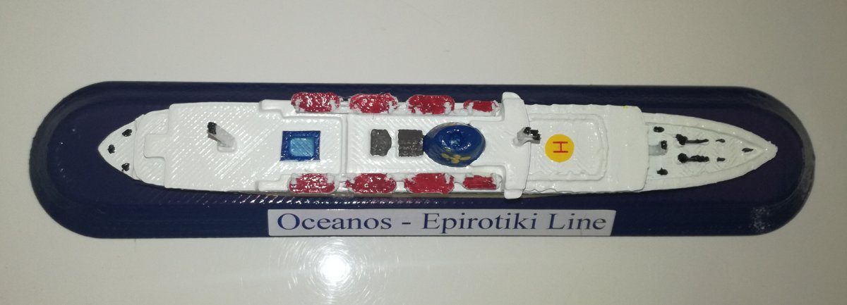 EPIROTIKI LINE Grecia model m/v Oceanos scala 1 1250 GreeK Ship Flotta Lauro