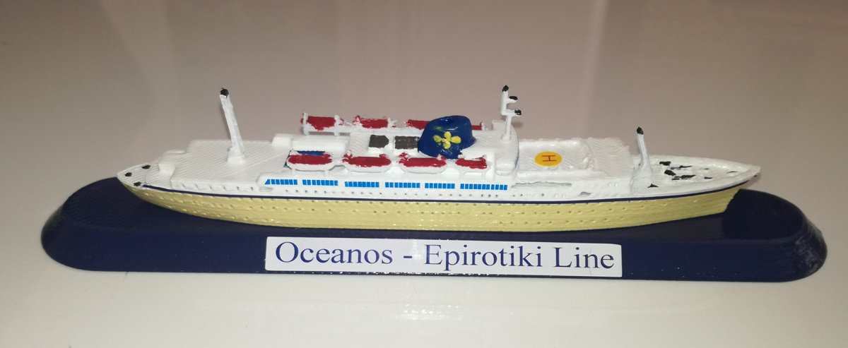 EPIROTIKI LINE Grecia model m/v Oceanos scala 1 1250 GreeK Ship Flotta Lauro