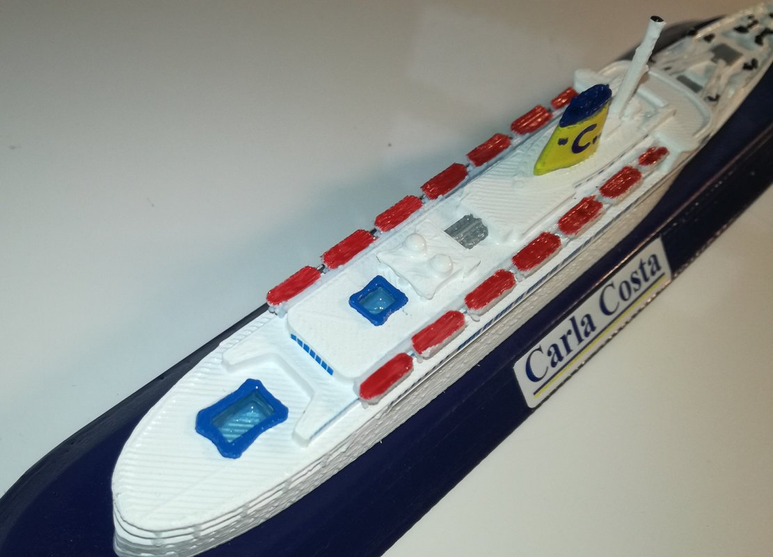 Modello nave Costa Crociere nave Carla Costa Ex, Flandre scala 1 1250 o Variante colori Epirotiky Line Pallas Athena