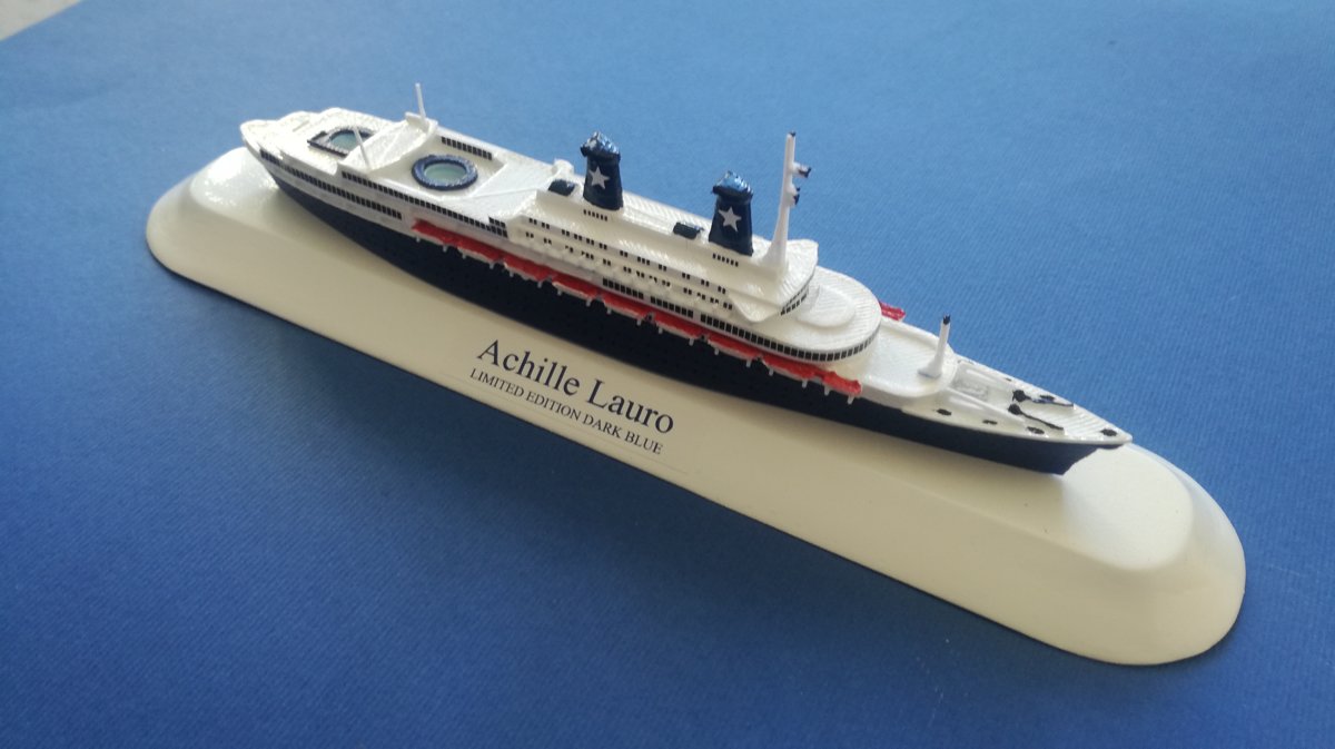 Model Ship Achille Lauro ex. Willem Ruys Limited Edition “Dark Blue” scale 1:1250 - Flotta Lauro 1946 - 1994