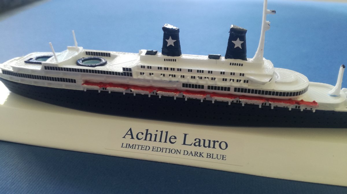 Model Ship Achille Lauro ex. Willem Ruys Limited Edition “Dark Blue” scale 1:1250 - Flotta Lauro 1946 - 1994