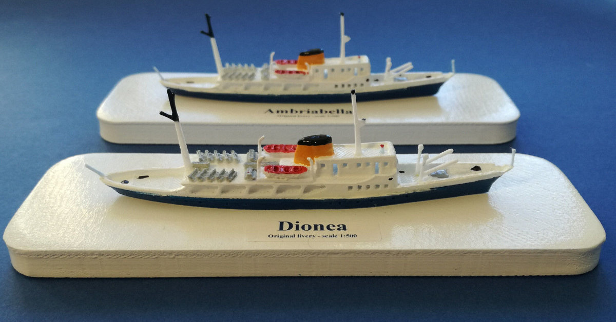 DIONEA o AMBRIABELLA soc. Alta Adriatica Trieste model ship Scale 1:500 